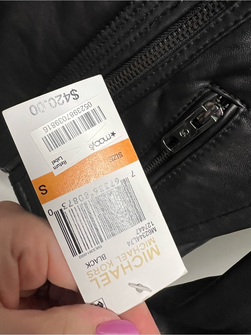 Michael Kors Black Leather Asymmetrical Zip Moto Jacket Size S - Picture 7 of 12